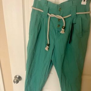 Belted Light Teal Bottoms